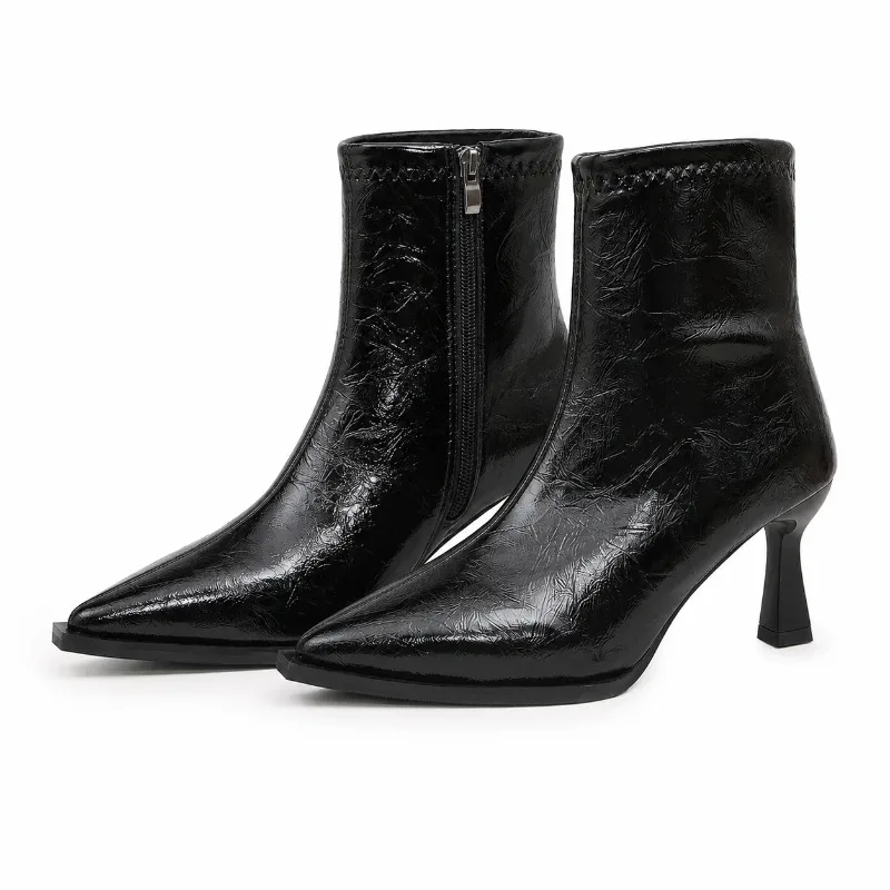 Botines Punta en Pico con Tacón Delgado para Mujer – Botines de Fiesta y Vestir - imagen 3