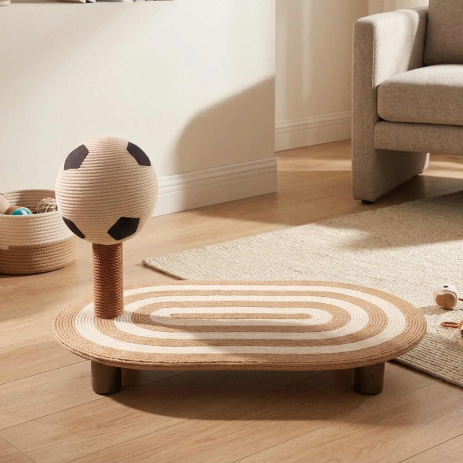 Rascador para gatos con plataforma y pelota interactiva - imagen 2