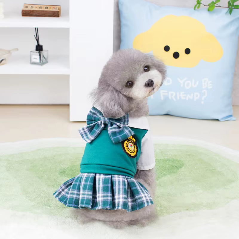 Vestido cuadros para Bulldog Francés – Ropa transpirable perro - imagen 4