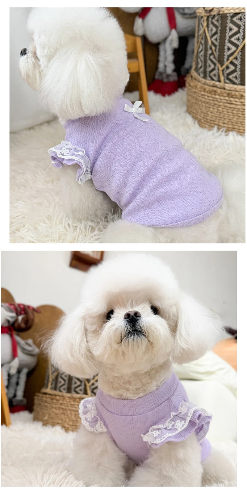 Detalle del cuello y cierre de la camiseta para perro, con acabado premium y costuras reforzadas