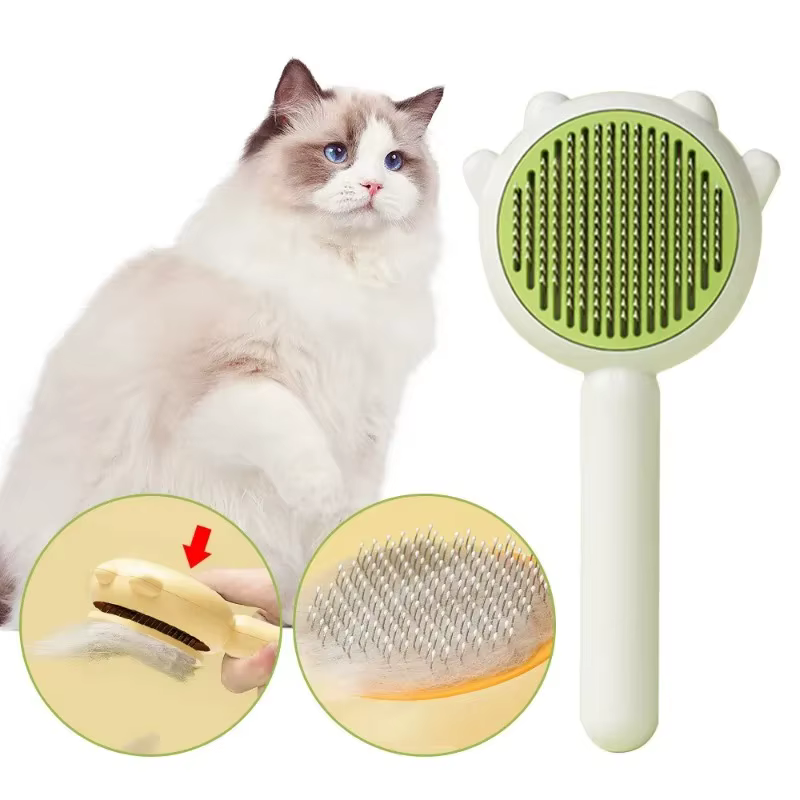 Cepillo autolimpiable para gatos y perros – Quitapelo y masajeador