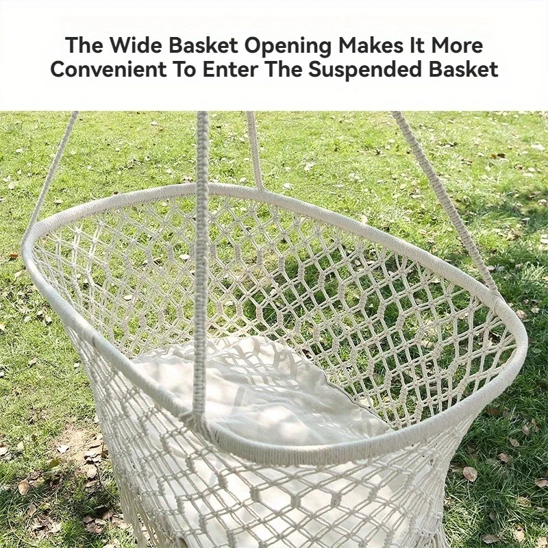 Columpio macramé para bebé – Columpio de cuerda tejido a mano para interior y exterior - imagen 5