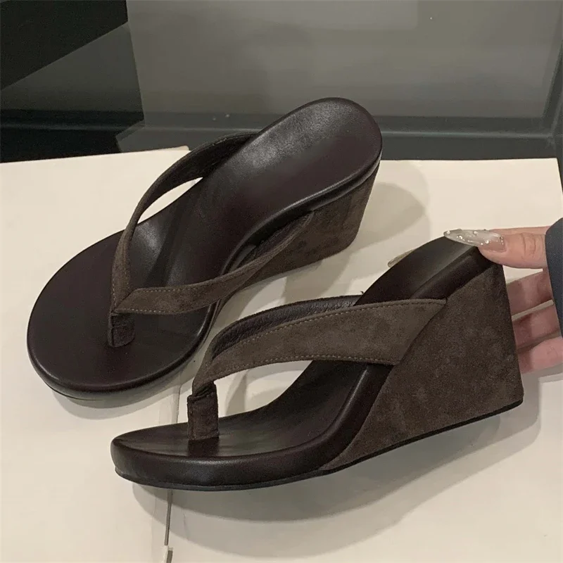 Sandalias Mujer Estampado Leopardo Verano – Chanclas Plataforma Tacón - imagen 4