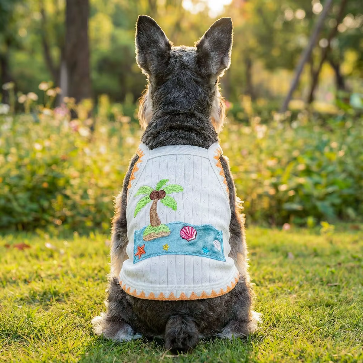 Chaleco verano perro pequeño y mediano – Diseño con palma - imagen 2