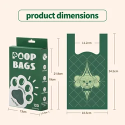 Bolsas biodegradables para excremento de perros y gatos, con asa