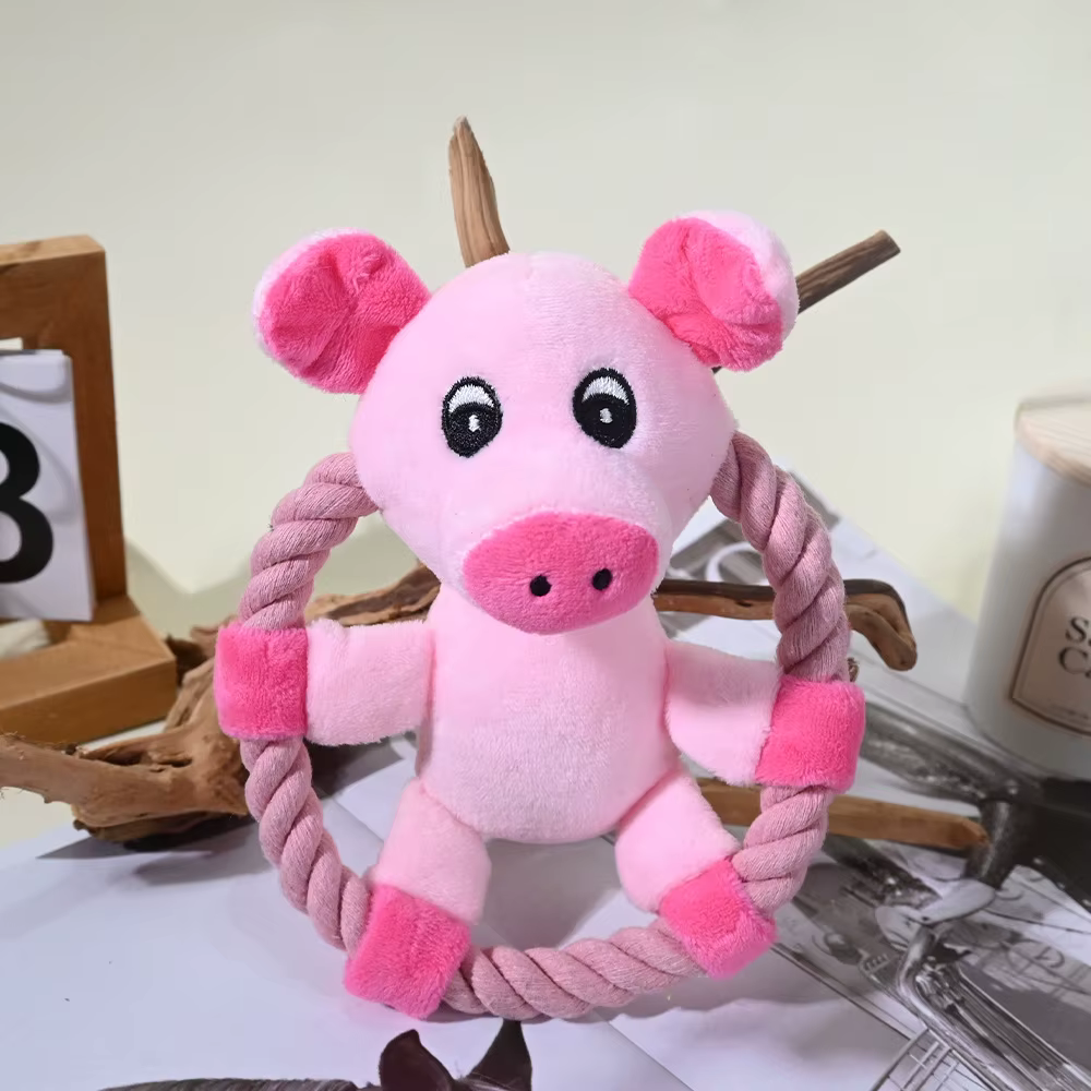 Disco volador de peluche mordedor para perros – Juguete dental - imagen 2