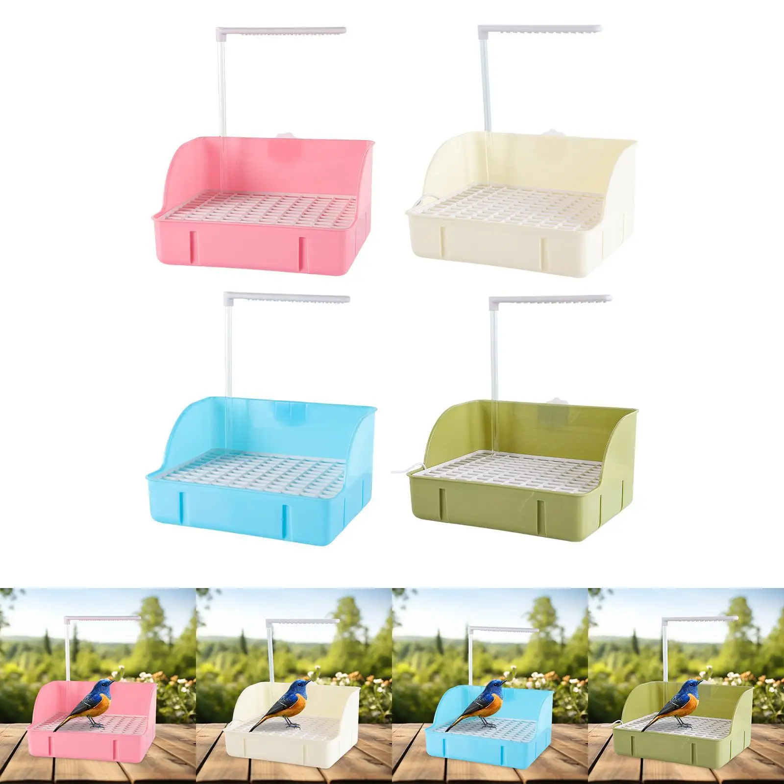 Bird Bath Box Bird Shower Easy to Install Reusable Removable Parrot Bathtub Parrot Bath Shower Box for Budgerigar Budgie