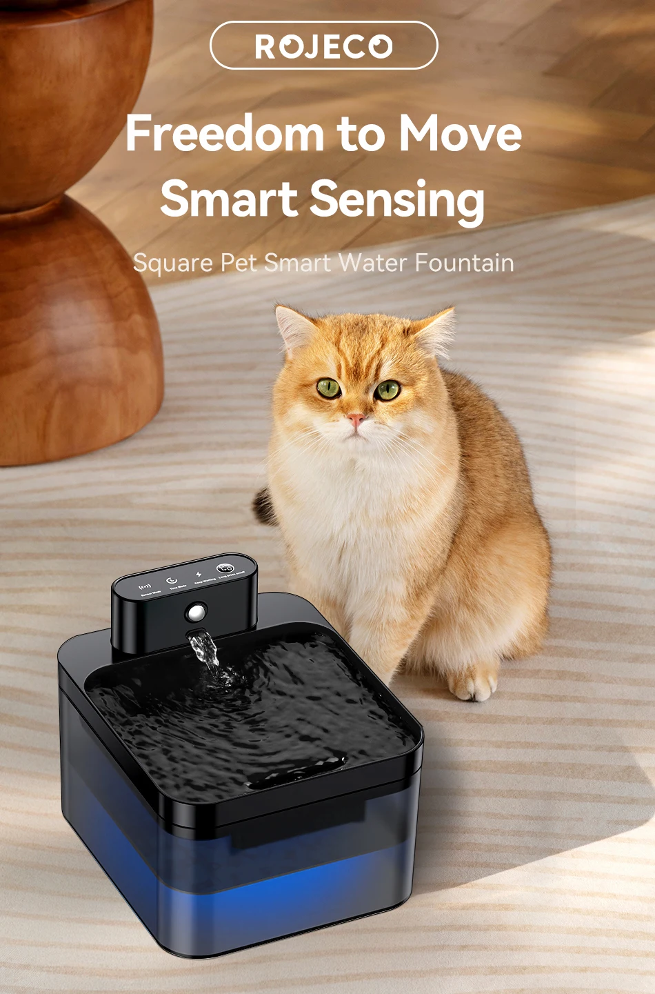 Fuente de agua automática para gatos con sensor infrarrojo