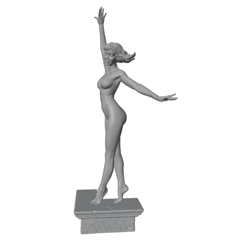 Figura de chica en resina 3D sin pintar para montar - imagen 4