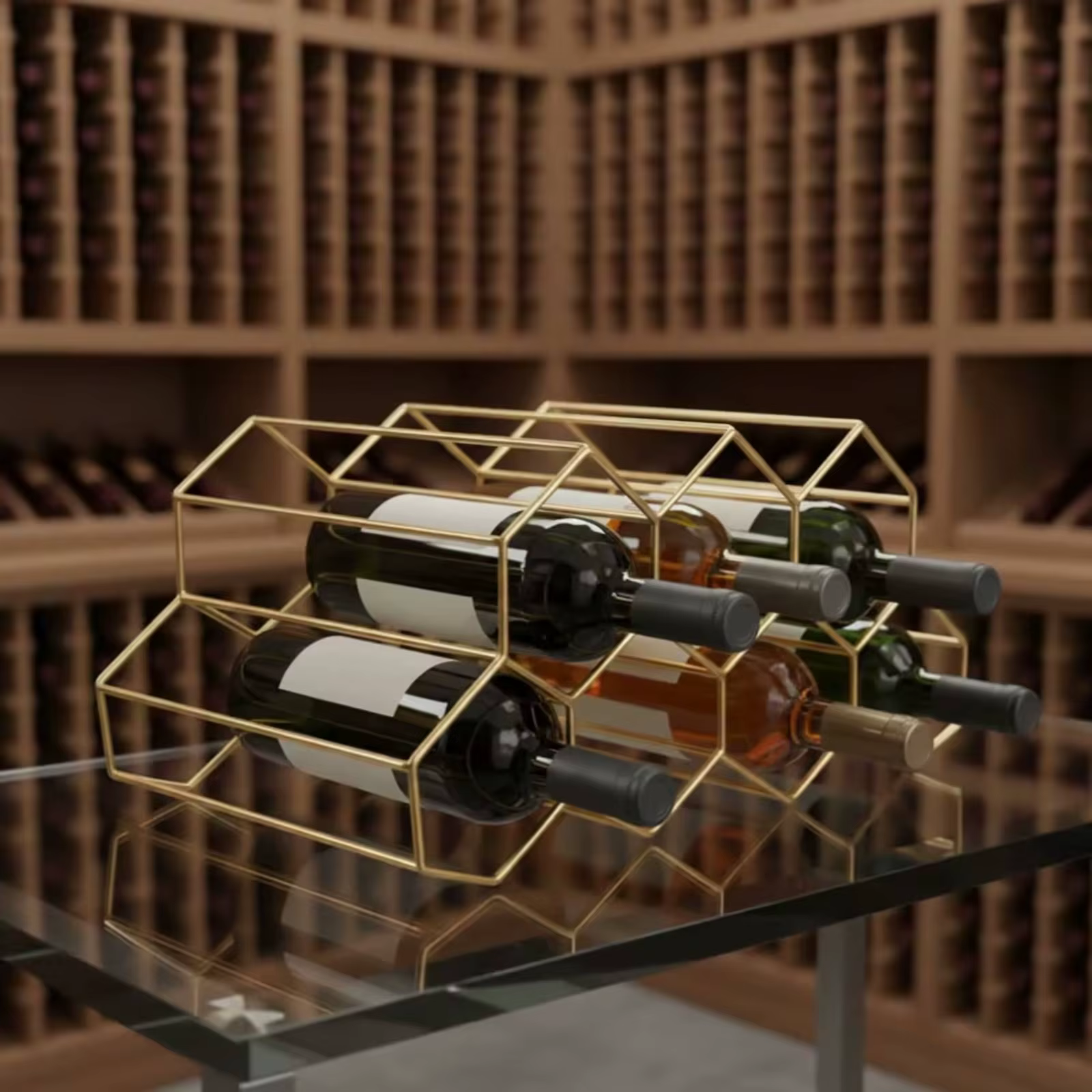 Estante para Vino Hexagonal Moderno – Decorativo Minimalista - imagen 5