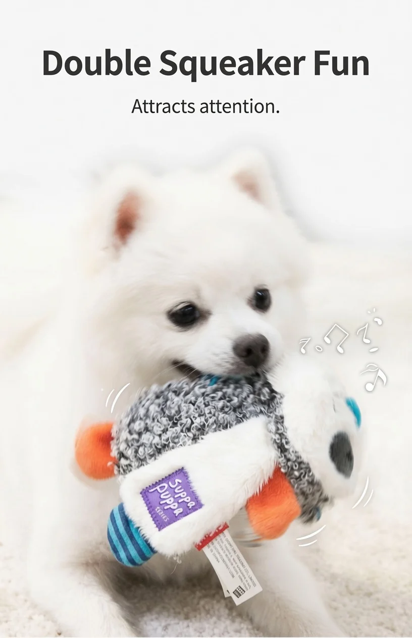 Variados juguetes de peluche para mascotas