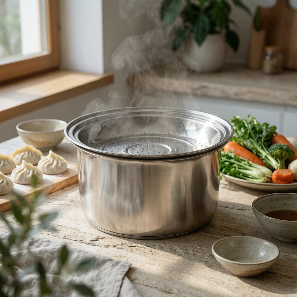 Cesta de vapor inox para comida de gato y perro, apilable - imagen 3