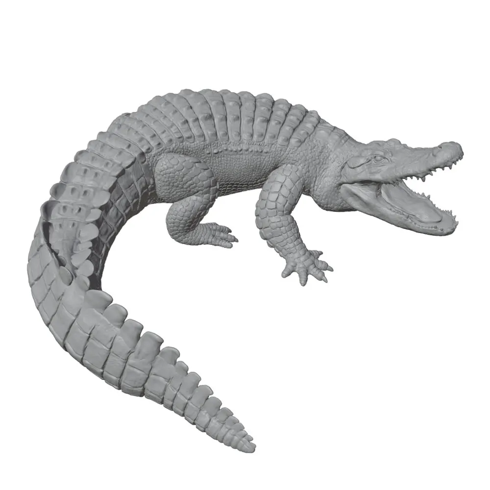 Figura de cocodrilo impresa en 3D para acuario y oficina