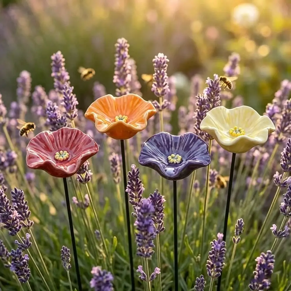 Bebedero portátil para aves y abejas, fuente de agua floral - imagen 2