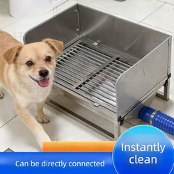 Bandeja sanitaria de acero inoxidable para perros y gatos grandes