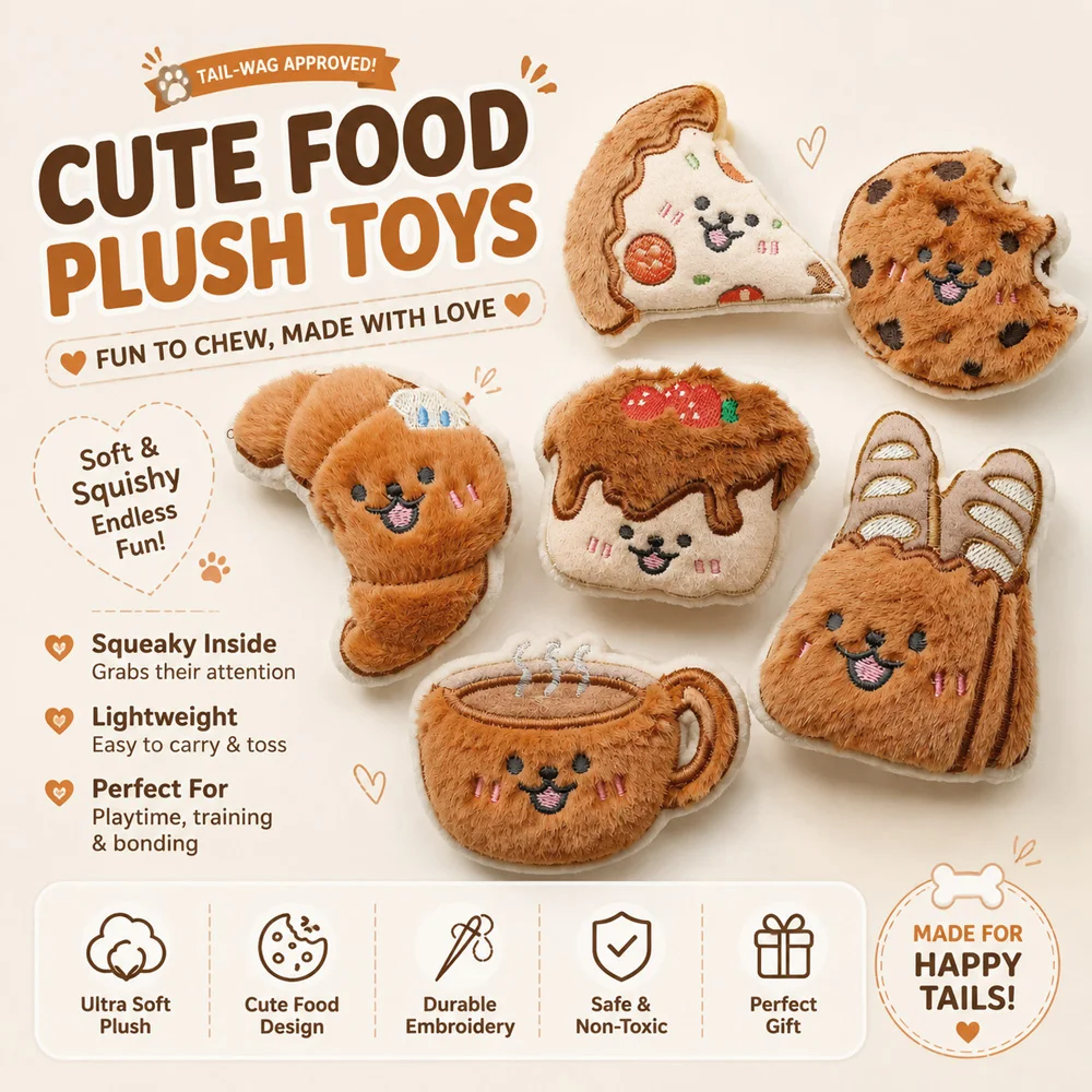 Juguetes de peluche con sonido y forma de comida para perros - imagen 3