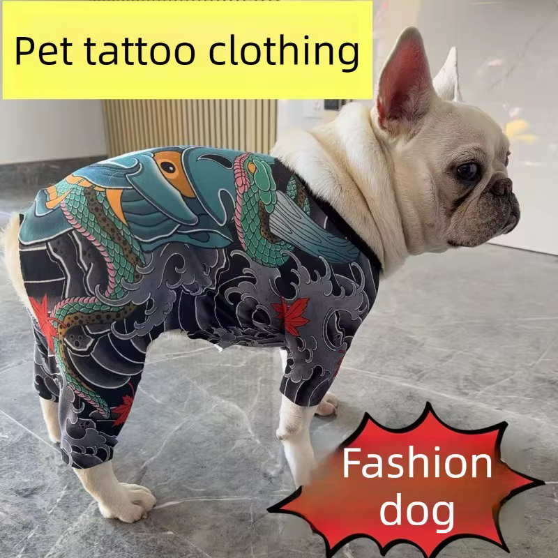 Traje con estampado para perros tipo jumpsuit