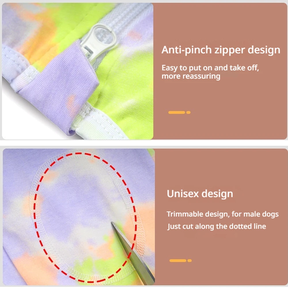 Traje de recuperación anti-lamido para perros pequeños tie-dye - imagen 3