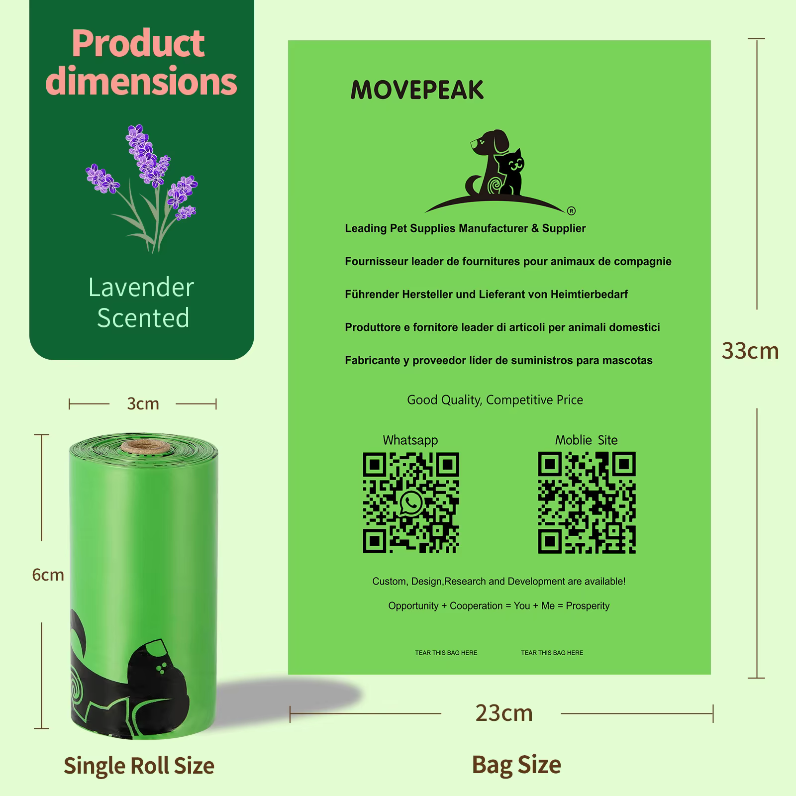 Bolsas para excrementos súper gruesas, a prueba de fugas, gatos y perros - imagen 2