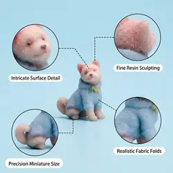 Figura de Perro en Miniatura de Resina – Decoración y Dioramas 1:64