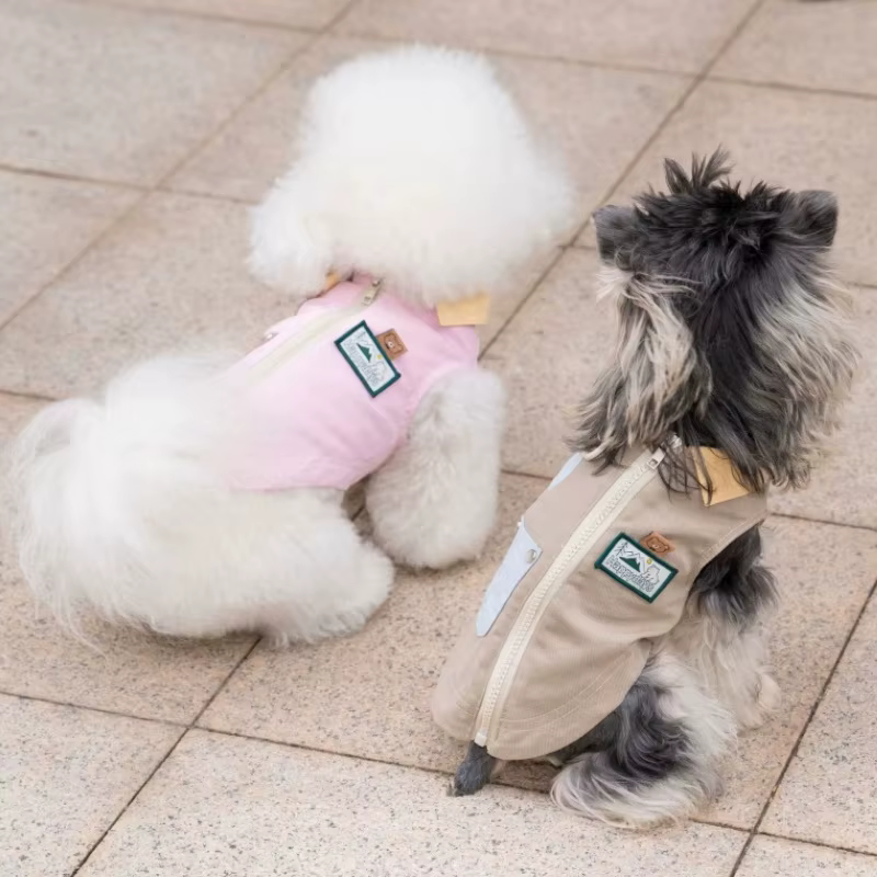 Chaqueta retro de retazos para perros y gatos – Abrigo suave de verano