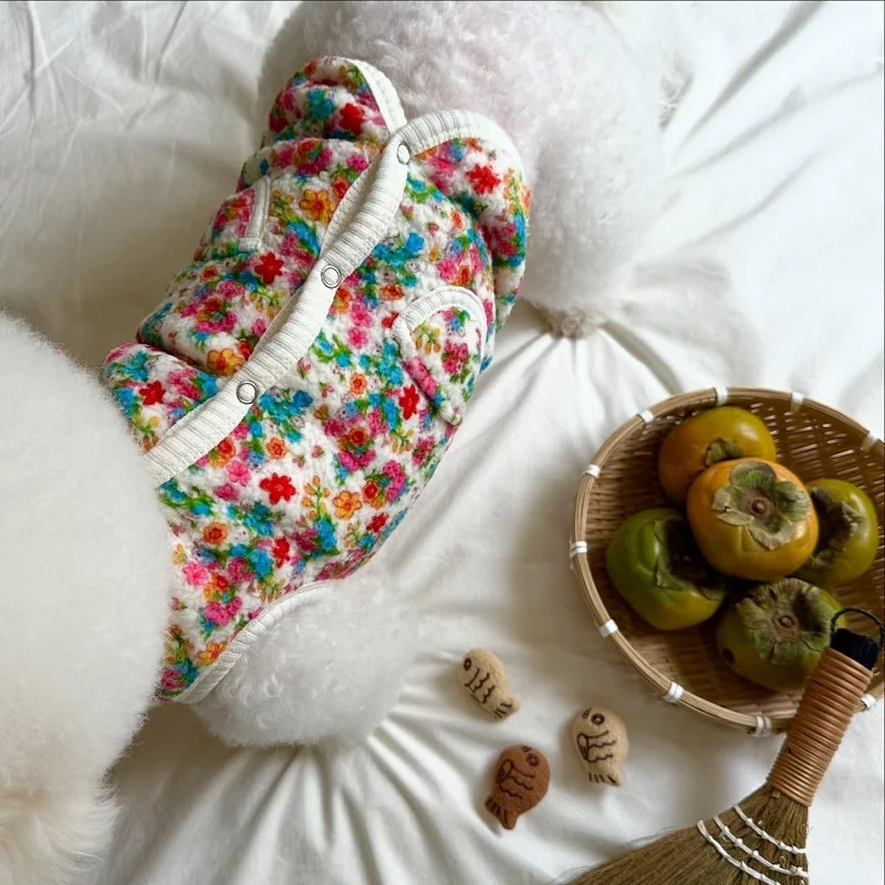Chaleco floral cálido para Chihuahua y Bichón – abrigo perros