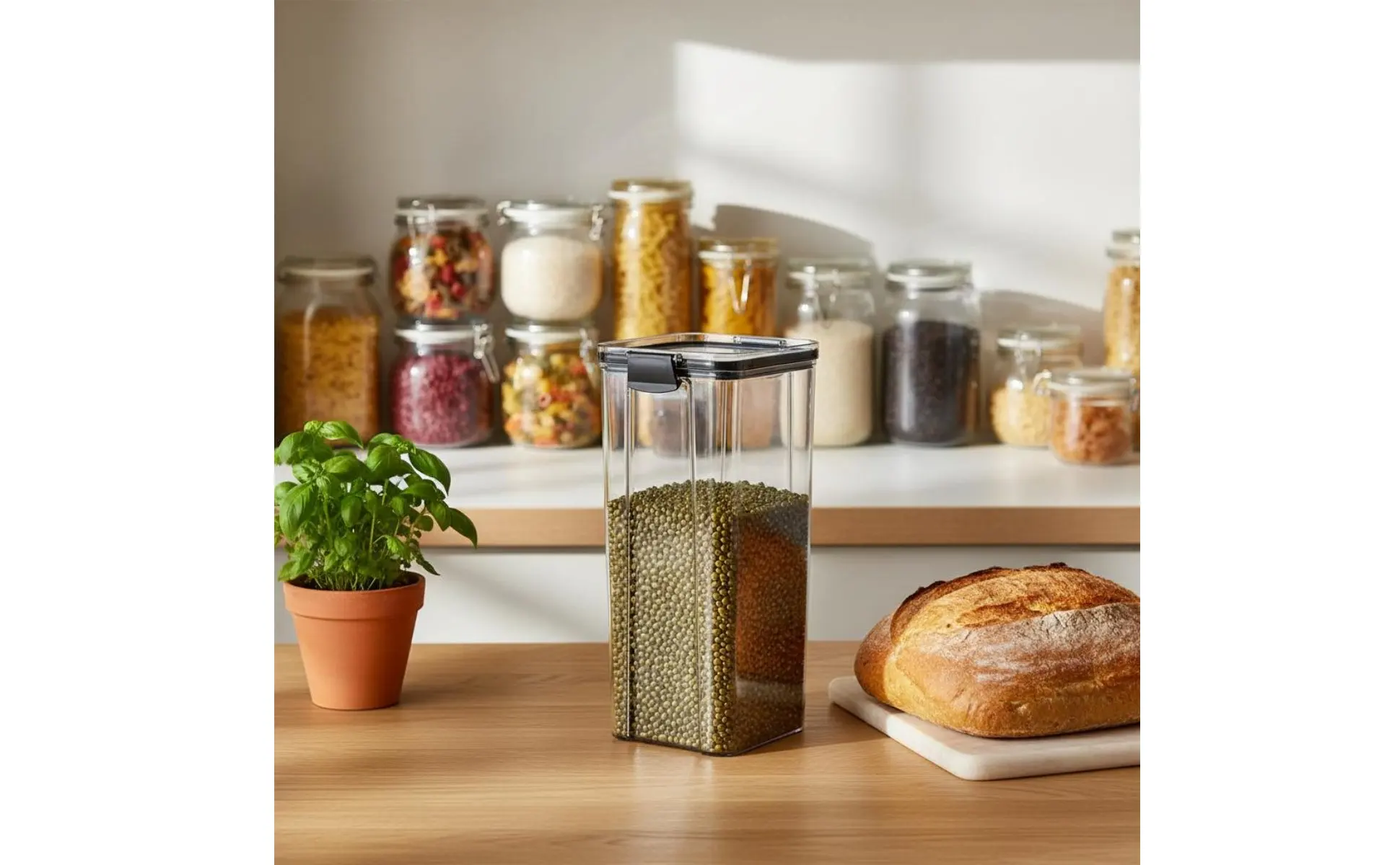Contenedor hermético transparente para alimentos