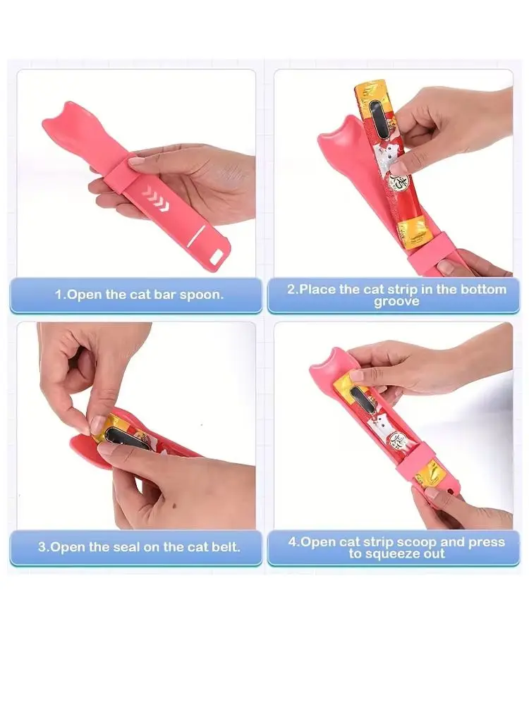 Cuchara dispensadora para gatos con textura para servir tiras