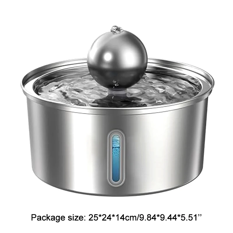 Fuente de agua en uso con un gato