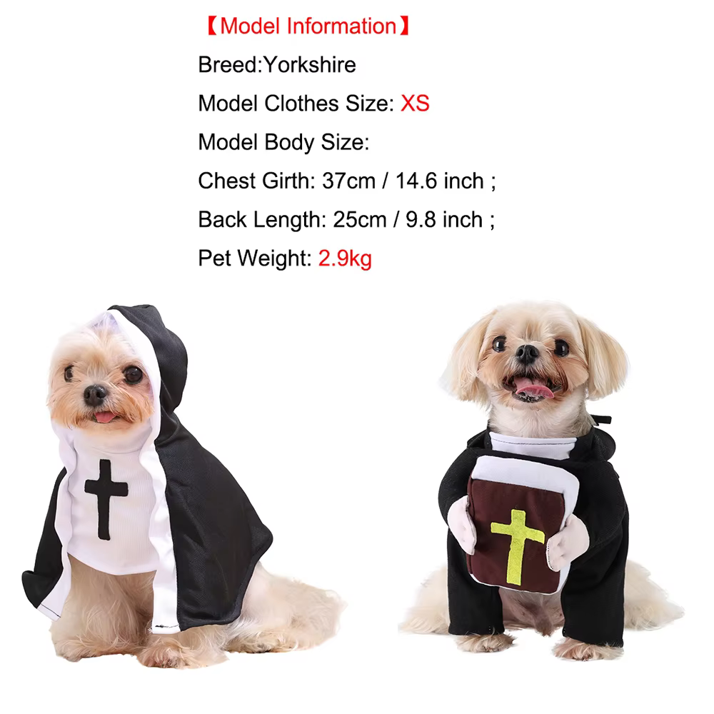 Disfraz de Monja para Perros – Traje Festivo de Halloween - imagen 5