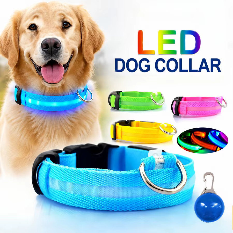 Collar luminoso para perros USB con luz LED nocturna intermitente - imagen 3