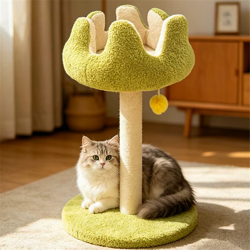 Árbol rascador flor para gatos: felpa, casa y protector sofá - imagen 5