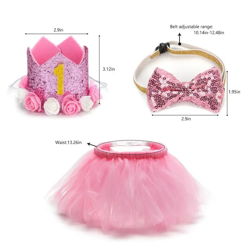 Gorro de fiesta con lazo para mascota con diseño de lentejuelas