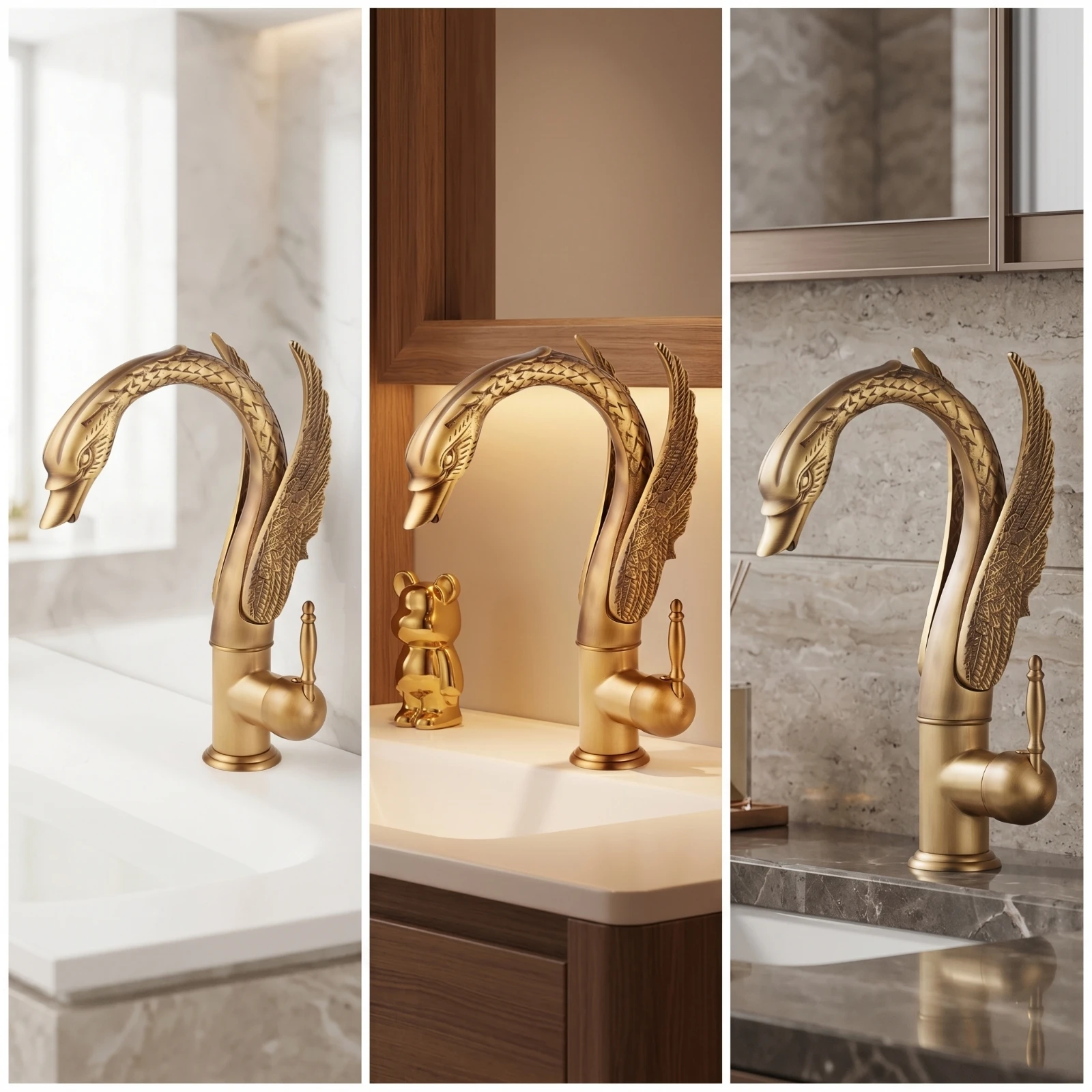 Grifo monomando lavabo baño - Latón y cobre, fácil montaje - imagen 5
