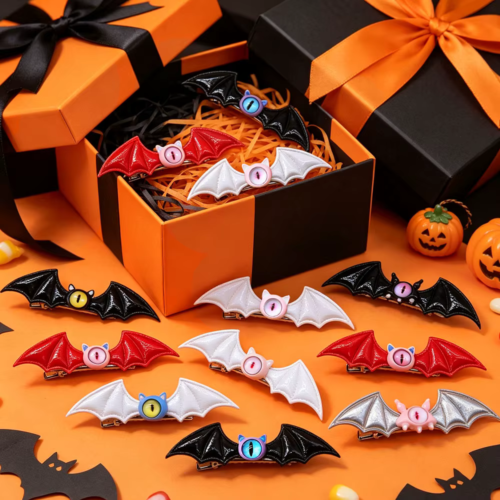 Pinzas para el pelo de perro Halloween alas de murciélago - imagen 4