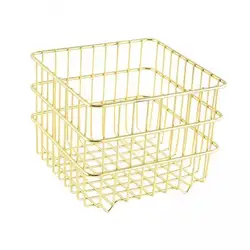 Cesta Organizada de Alambre Dorada para Baño, Despensa y Dormitorio