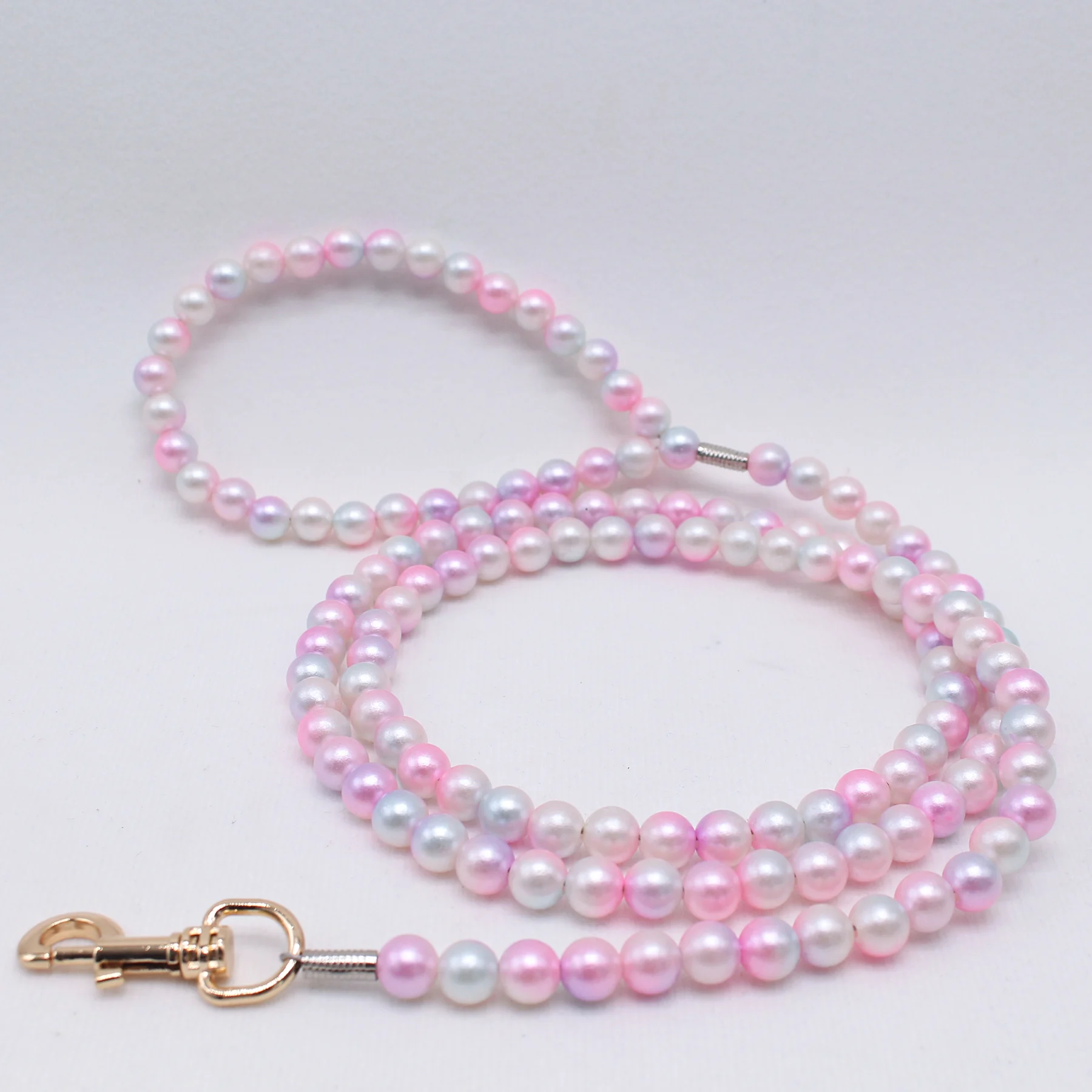 Correa de perlas para perros y gatos pequeños - rosa degradado