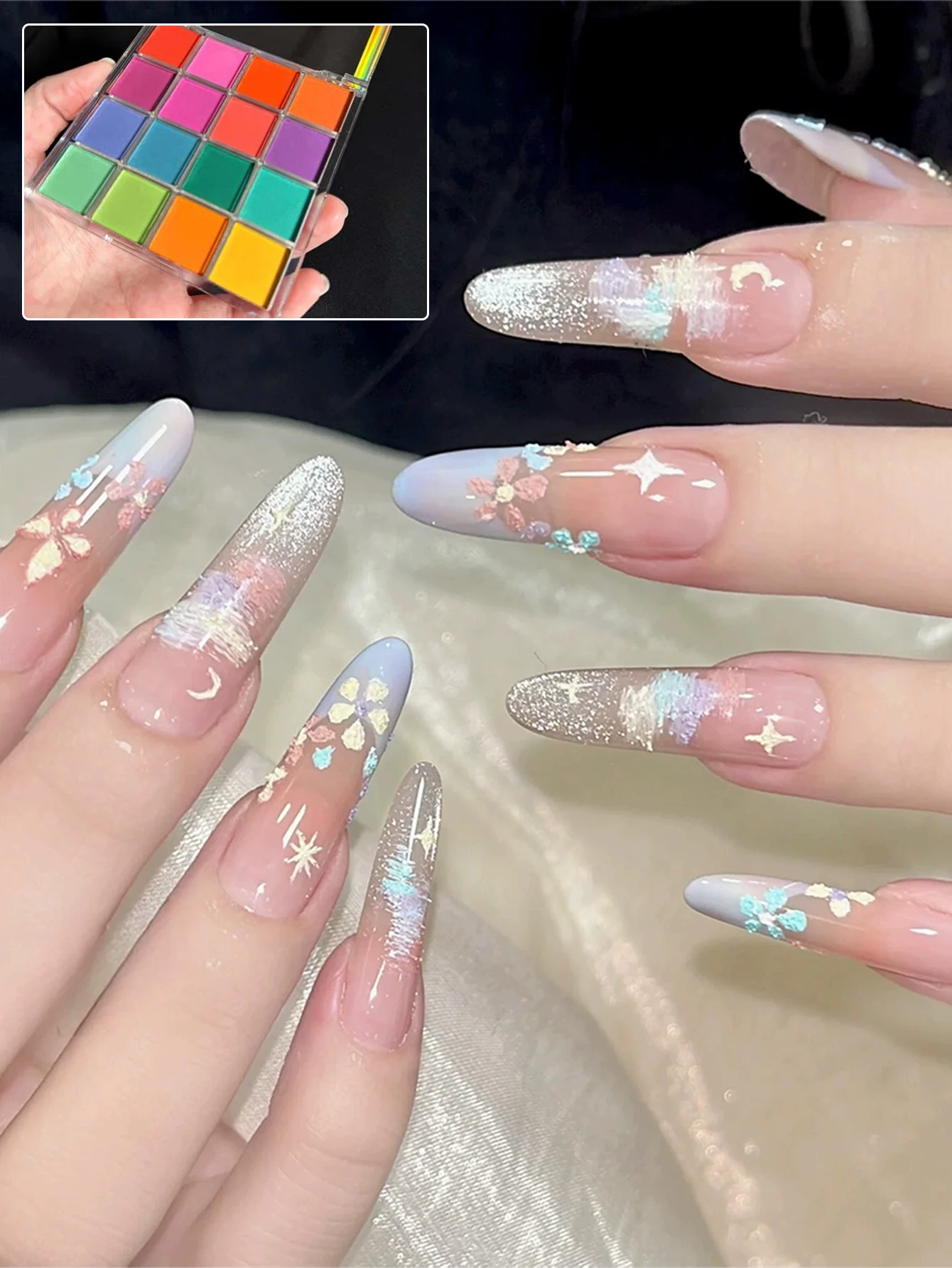 Polvo neón 16 colores para uñas – Pigmento fluorescente degradado - imagen 2