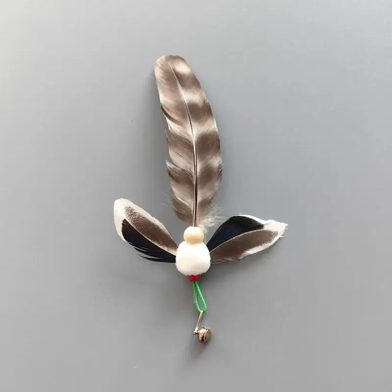 Varita con plumas de insectos, juguete para gatos - imagen 5