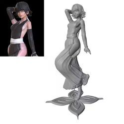 Figura de anime GK impresa en 3D gris, sin montar ni pintar