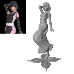 Figura de anime GK impresa en 3D gris, sin montar ni pintar