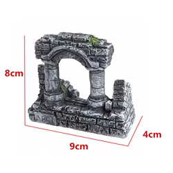 Decoración para acuario con cueva de rocas y columnas romanas