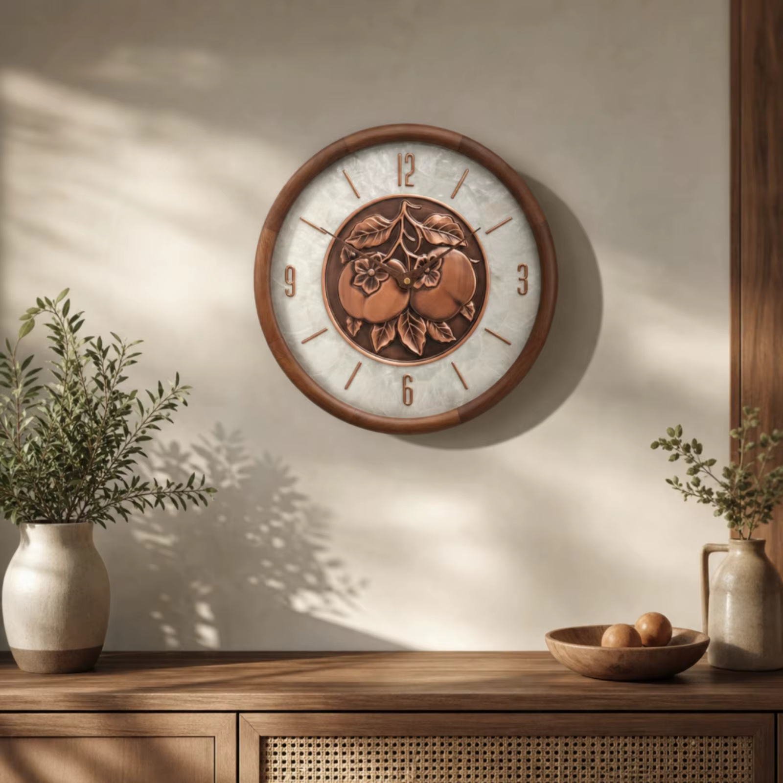 Reloj de pared vintage redondo en cobre – Decoración hogareña para el hogar - imagen 5