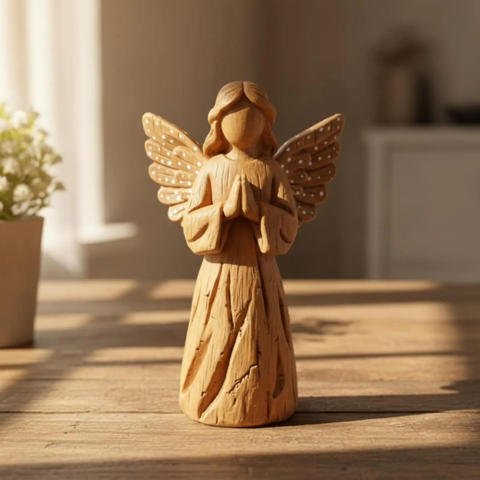 Figura ángel sin rostro esculpida – Decoración creyentes y regalo - imagen 3