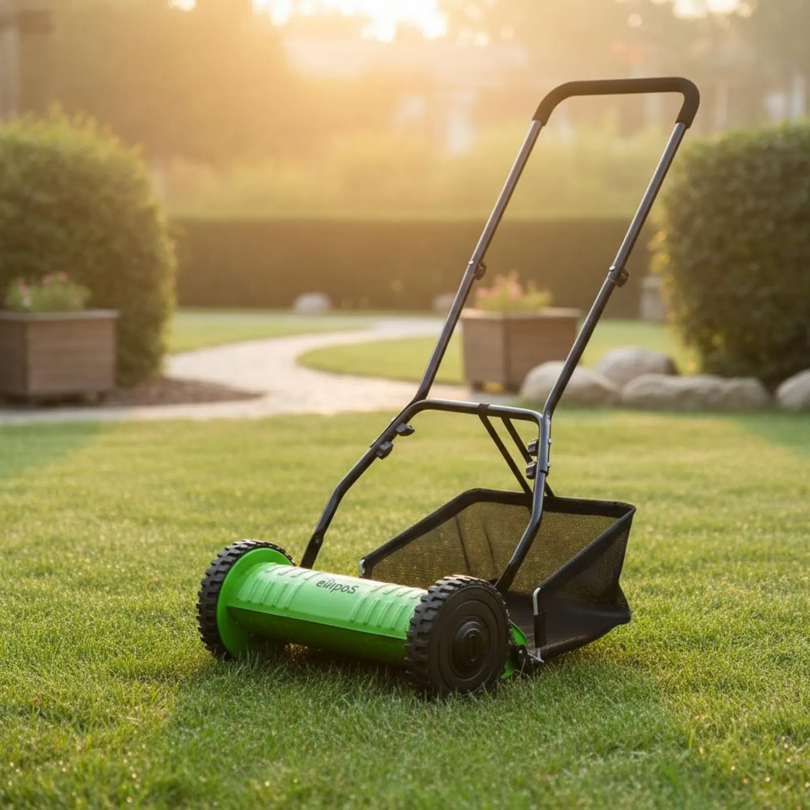 Cortacésped manual de empuje silencioso y ligero para jardín