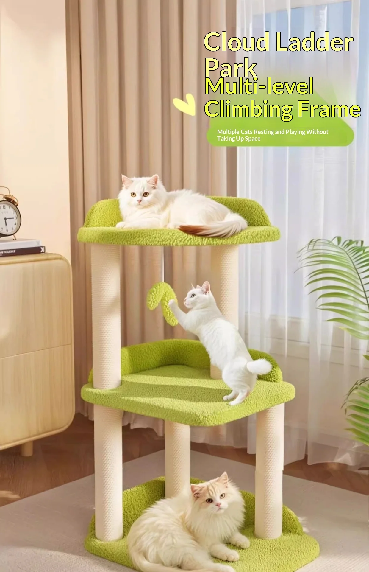 Torre para gatos con cama y plataformas