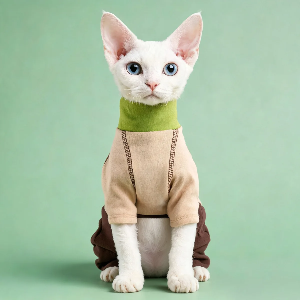 Mono cálido 4 patas cuello alto para gatos y perros pequeños - imagen 3