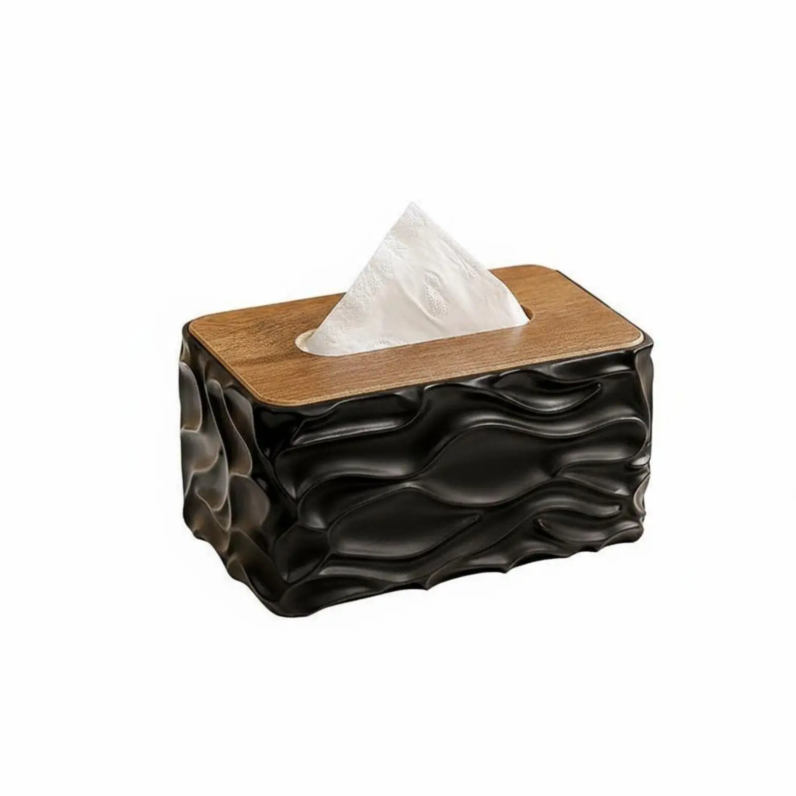 Portapañuelos de Madera Minimalista – Dispensador Rectangular para Sala y Baño - imagen 4