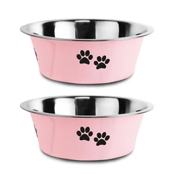 Tazones de acero inoxidable antideslizantes para gatos y perros