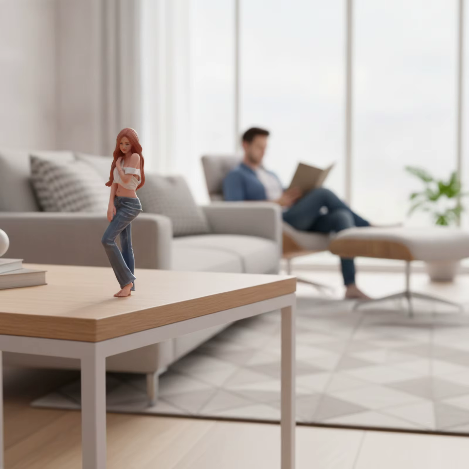 Figura femenina de resina para diorama – Miniatura realista coleccionista